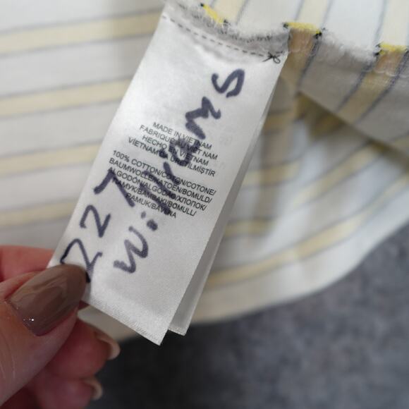 Ralph Lauren Top Womens Large Striped Long Bell Sleeve Gold Button Preppy Boat - Picture 5 of 11